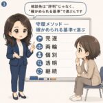 3コマ目：守屋メソッド5つの基準で選ぶ場面